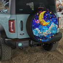 Moon And Star Night Stained Glass Jeep Car Spare Tire Cover