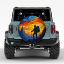 Mountain Hiking Camping Stained Glass Jeep Car Spare Tire Cover