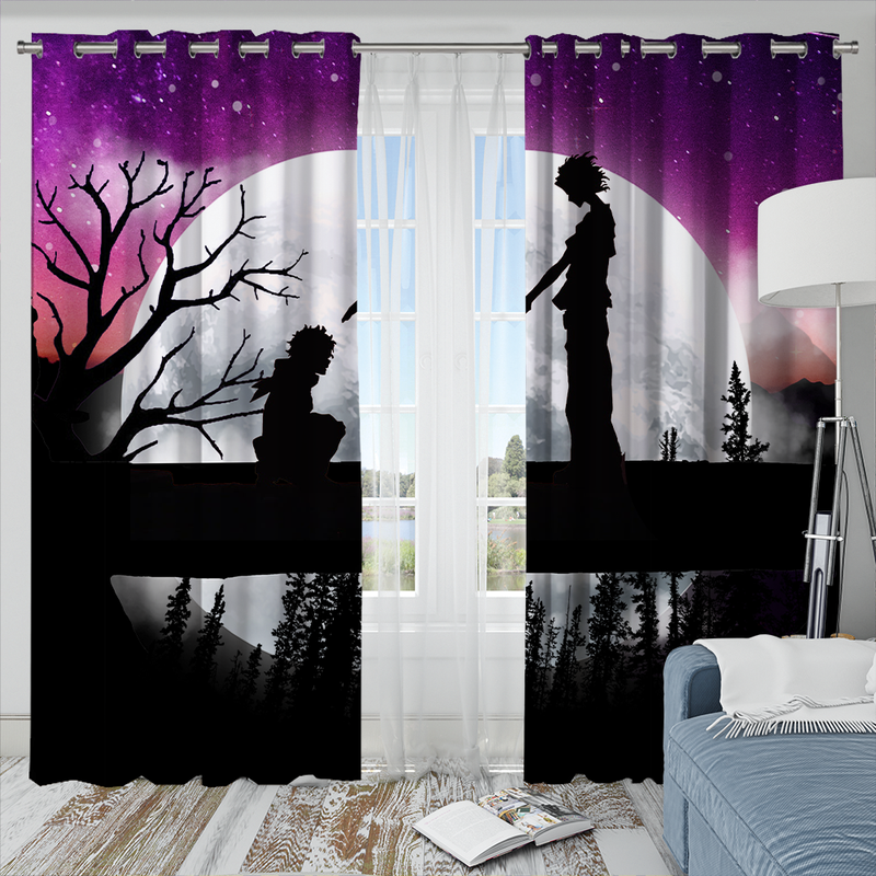 My Hero Academia Moon Night Background Window Curtain