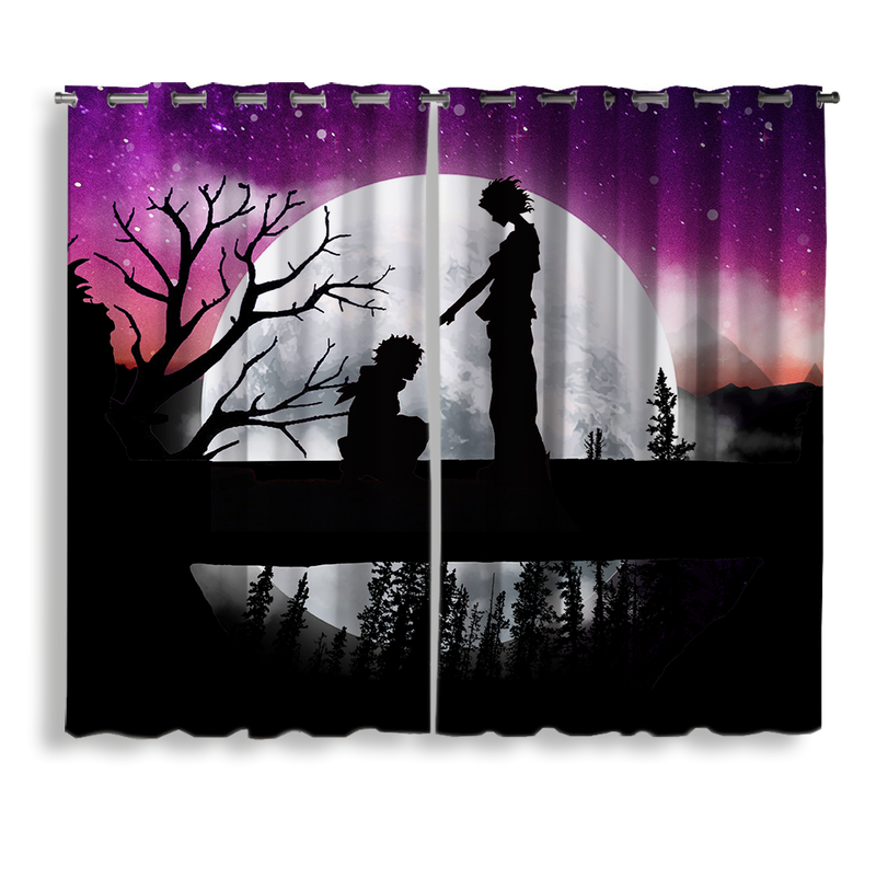 My Hero Academia Moon Night Background Window Curtain