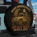 Vintage Never Underestimate An Old Man With A Jeep Car Spare Tire Cover
