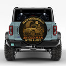 Vintage Never Underestimate An Old Man With A Jeep Car Spare Tire Cover
