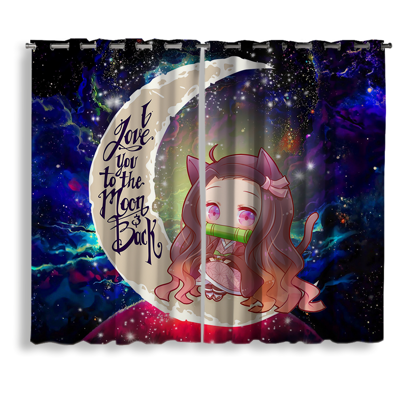 Nezuko Demon Slayer Love You To The Moon Galaxy Window Curtain