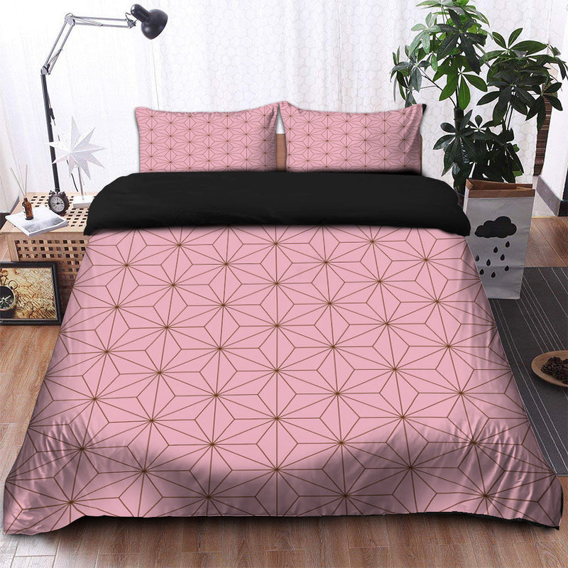 Nezuko Haori Pattern Stars Glow Dream Knit Demon Slayer Kimetsu No Yaiba Bedding Set Duvet Cover And 2 Pillowcases Nearkii