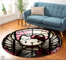 Hello Kitty Stained Glass Round Rug