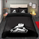 Stormtrooper Peek Under the Blanket Black Bedding Set
