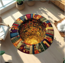 Library Books Round 3D Carpet Round Rug
