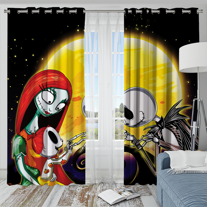 Nightmare Before Christmas Family Window Curtain