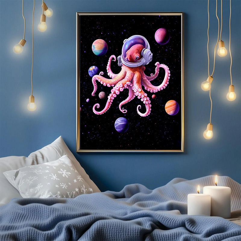 Astronaut Octopus - Living Room - Canvas Wall Art - Print - Wall Decor