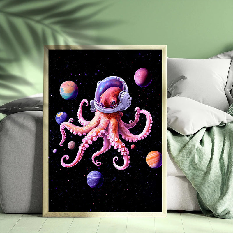 Astronaut Octopus - Living Room - Canvas Wall Art - Print - Wall Decor