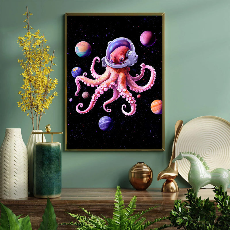 Astronaut Octopus - Living Room - Canvas Wall Art - Print - Wall Decor