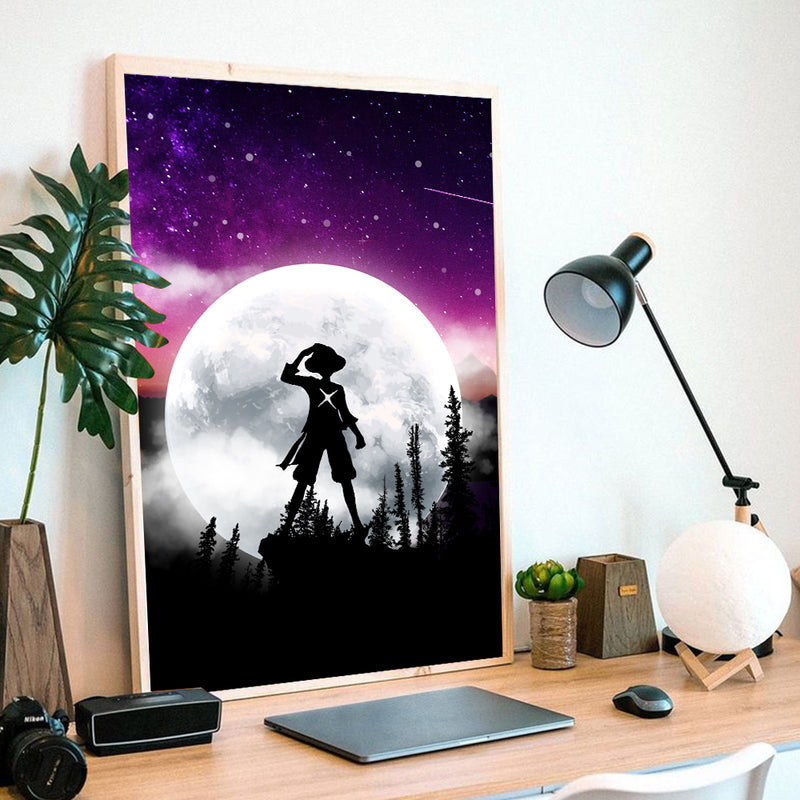 One Piece Moon Night - Living Room - Canvas Wall Art - Print - Wall Decor