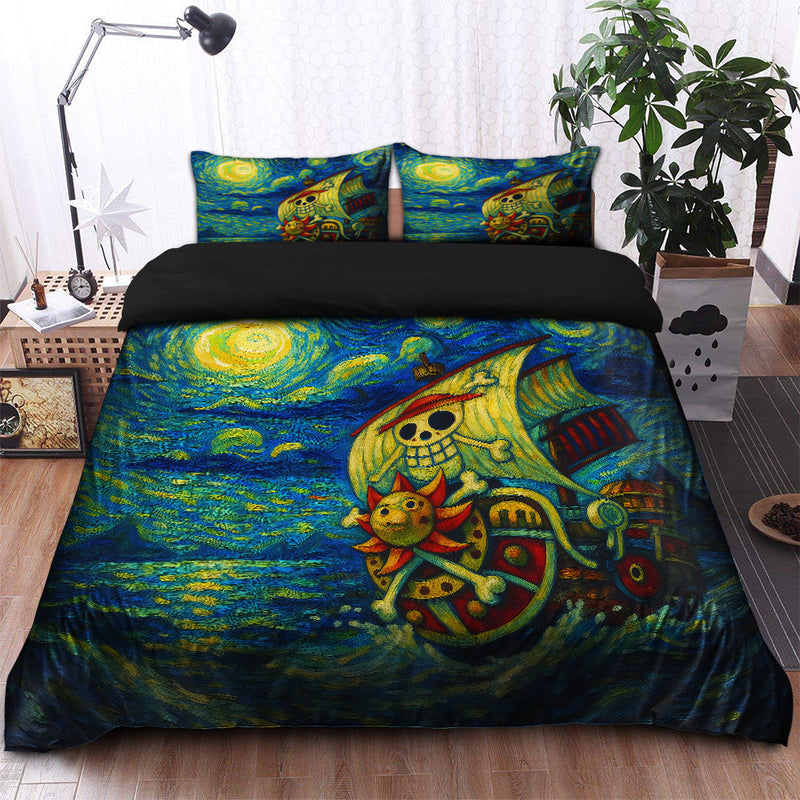 One Piece Ship Starry Night Bedding Set