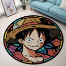 One Piece Stained Glass Round Rug