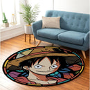 One Piece Stained Glass Round Rug