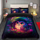 Owl Bedded Down In The Grass Safe And Cozy Fireflies Bedding Set