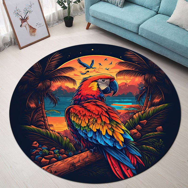 Parrot Round Rug
