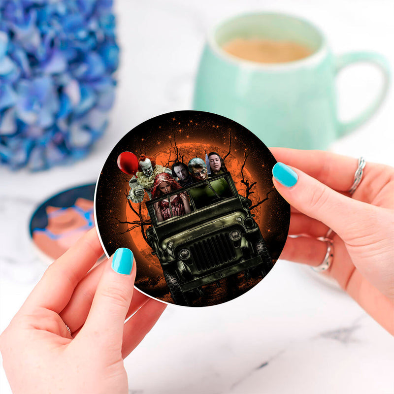 Pennywise And Friends Halloween Moonlight Ceramic Decor Coaster - Gift Idea