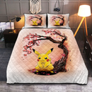 Pikachu Pokemon Cherry Blossom Quilt Bed Sets