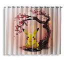 Pikachu Pokemon Cherry Blossom Window Curtain
