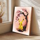 Pikachu Pokemon Japan Cherry Blossom- Living Room - Canvas Wall Art - Print - Wall Decor