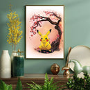 Pikachu Pokemon Japan Cherry Blossom- Living Room - Canvas Wall Art - Print - Wall Decor