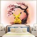 Pikachu Pokemon Cherry Blossom Tapestry