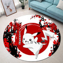 Pikachu Pokemon Japan Style Stained Glass Round Rug