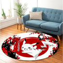 Pikachu Pokemon Japan Style Stained Glass Round Rug