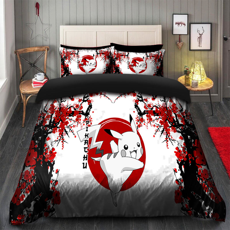 Pikachu Pokemon Japan Style Bedding Set Duvet Cover And 2 Pillowcases