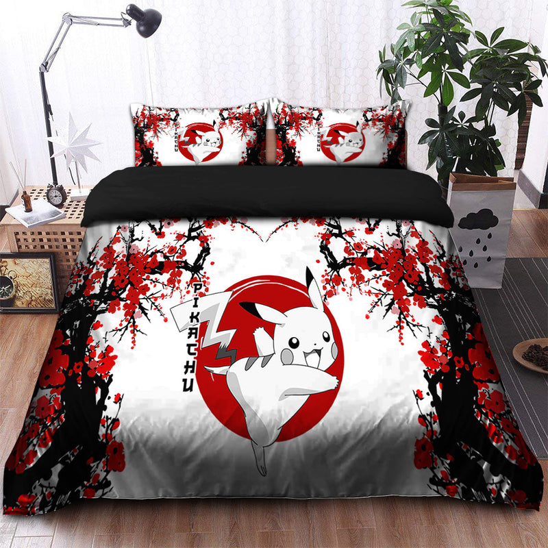 Pikachu Pokemon Japan Style Bedding Set Duvet Cover And 2 Pillowcases