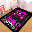 Pink Jeep Girl Halloween Rectangular Area Rug
