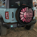 Pink Ribbon Being Strong Sunflower Jeep Car Spare Tire Cover