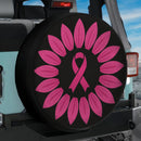 Pink Ribbon Flower Jeep Car Spare Tire Cover