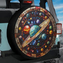 Stained Glass Planets & Universe Galaxy Jeep Car Spare Tire Cover