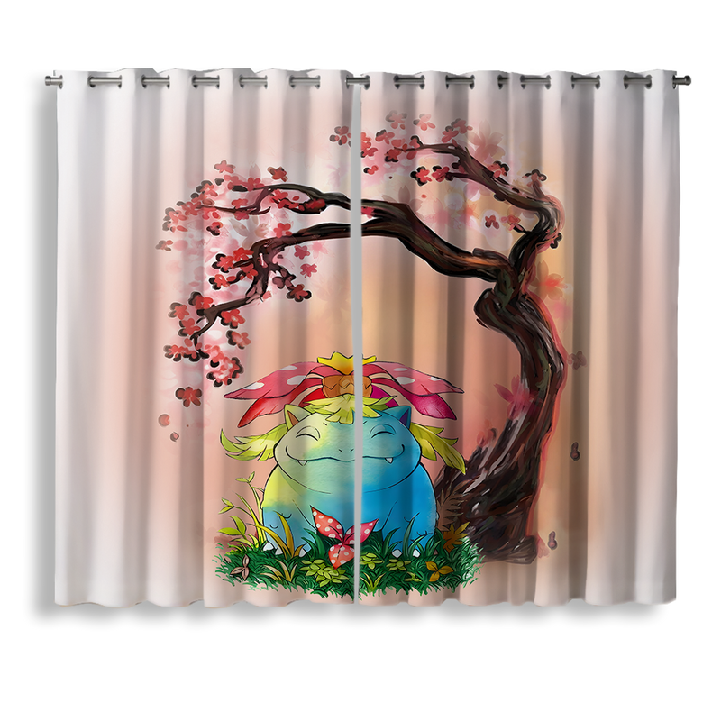 Pokemon Cherry Blossom Window Curtain