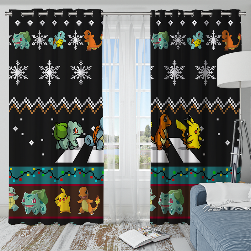 Pokemon Starter 1 Walking Window Curtain