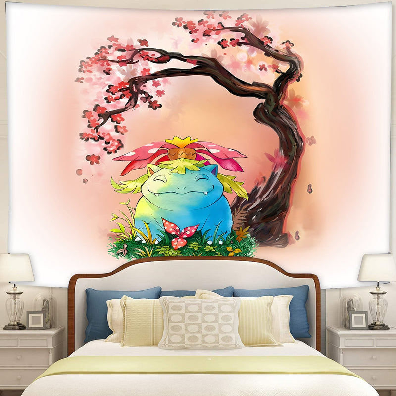 Pokemon Venusaur Cherry Blossom Tapestry Room Decor