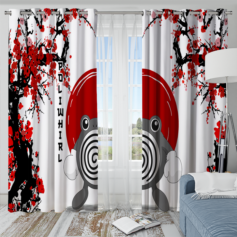 Poliwhirl Pokemon Japan Style Window Curtain