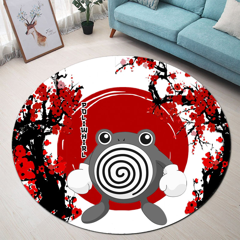 Poliwhirl Pokemon Japan Style Stained Glass Round Rug