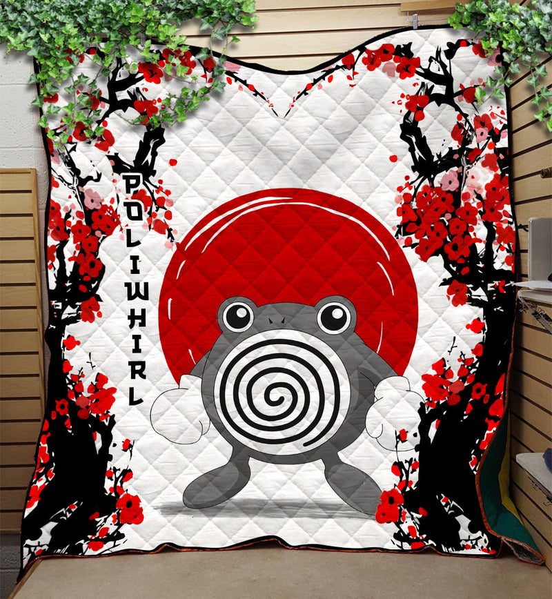 Poliwhirl Pokemon Japan Style Quilt Blanket