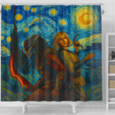 Predator Badlands Dek And Thia Starry Night Shower Curtain