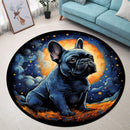 Pug Dog Starry Night Round Rug