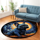 Pug Dog Starry Night Round Rug