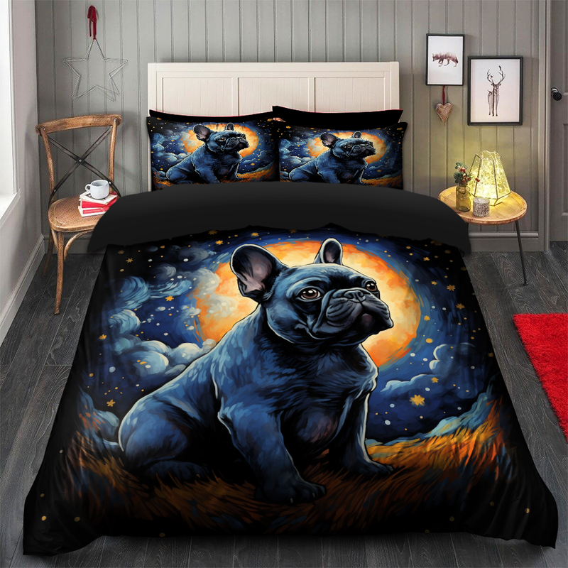 Pug Dog Starry Night Bedding Set