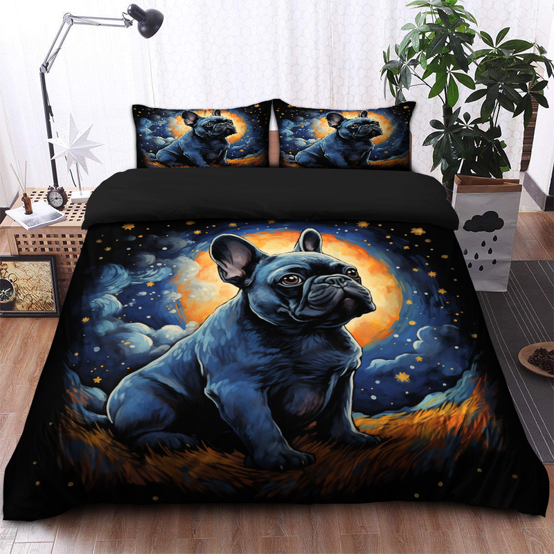 Pug Dog Starry Night Bedding Set