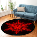 Demon Slayer Akaza Red Compass Needle Snowflake Round Rug