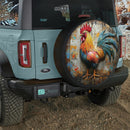 Round Vintage Chicken Wood Jeep Car Spare Tire Cover