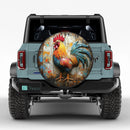 Round Vintage Chicken Wood Jeep Car Spare Tire Cover