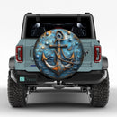 Vintage Metal Anchor Jeep Car Spare Tire Cover
